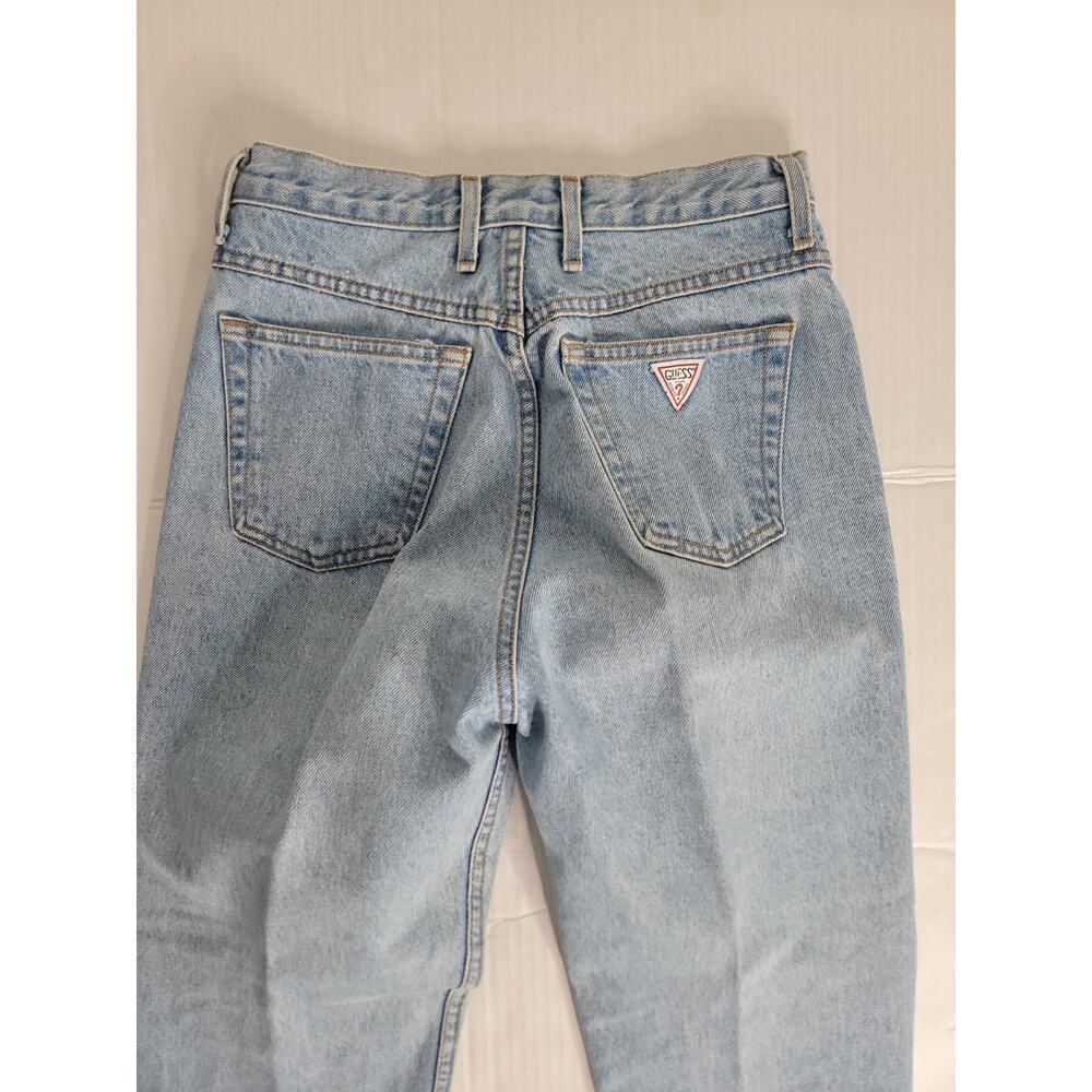 Vintage Guess High-Rise Mom Jeans30 (Measures 28" W x 28" L) Light Zip Hem USA - Picture 9 of 10